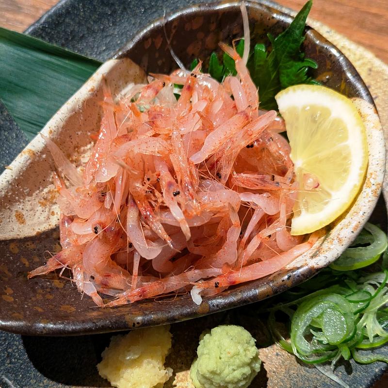 桜えびのお造り(炭火串焼と旬鮮料理の店 備長炭焼 遠州葵家)