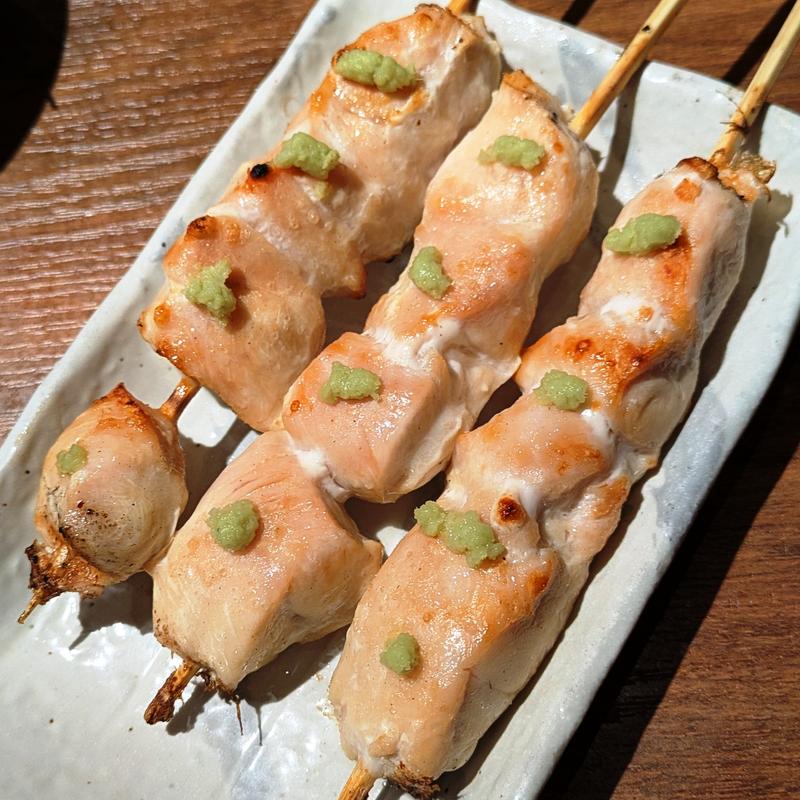 ささみ串わさび(炭火串焼と旬鮮料理の店 備長炭焼 遠州葵家)