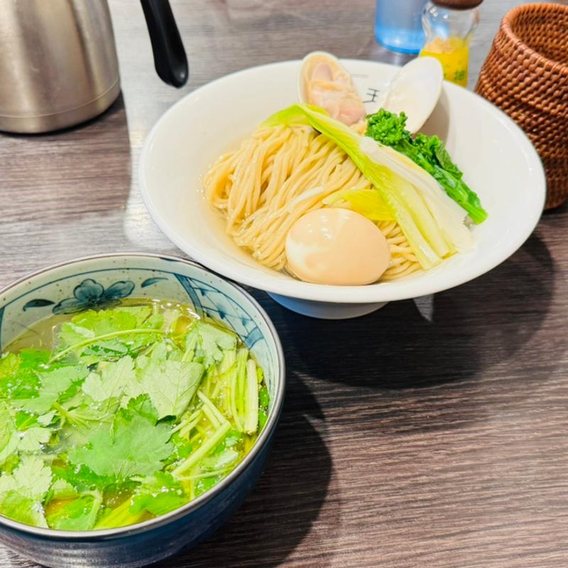 地はまぐりと春野菜鯛出汁つけ蕎麦(中華蕎麦 瑞山)