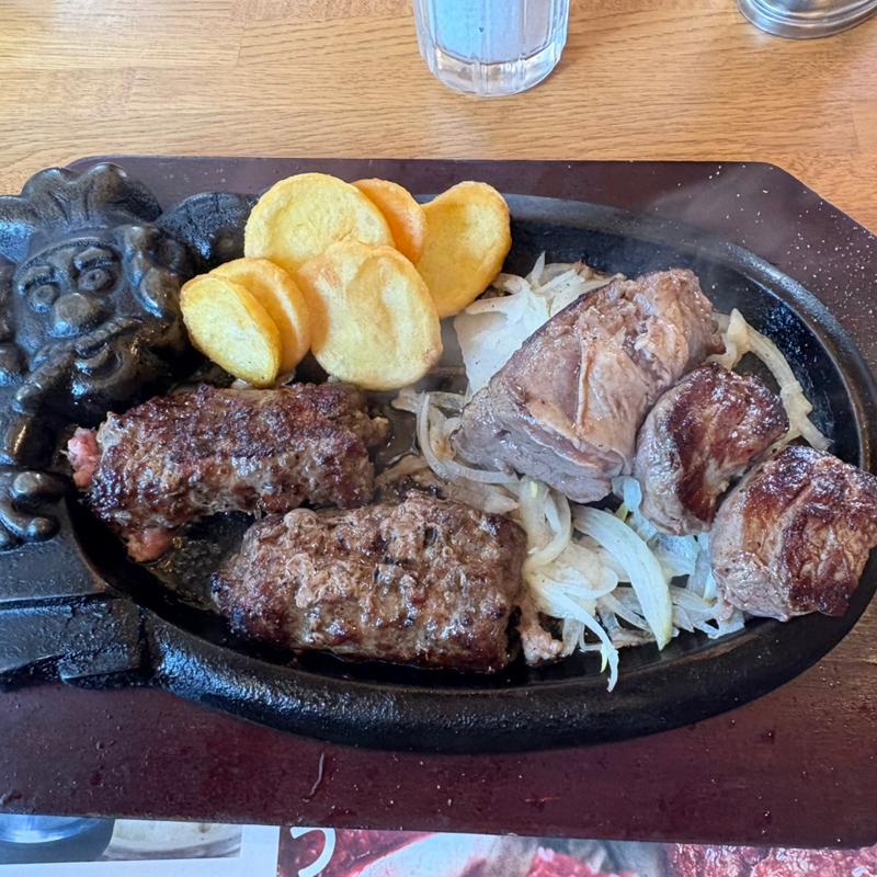 炭焼きがんこハンバーグ&炭焼きヒレカットステーキランチ(ステーキハウス ブロンコビリー北綾瀬店)