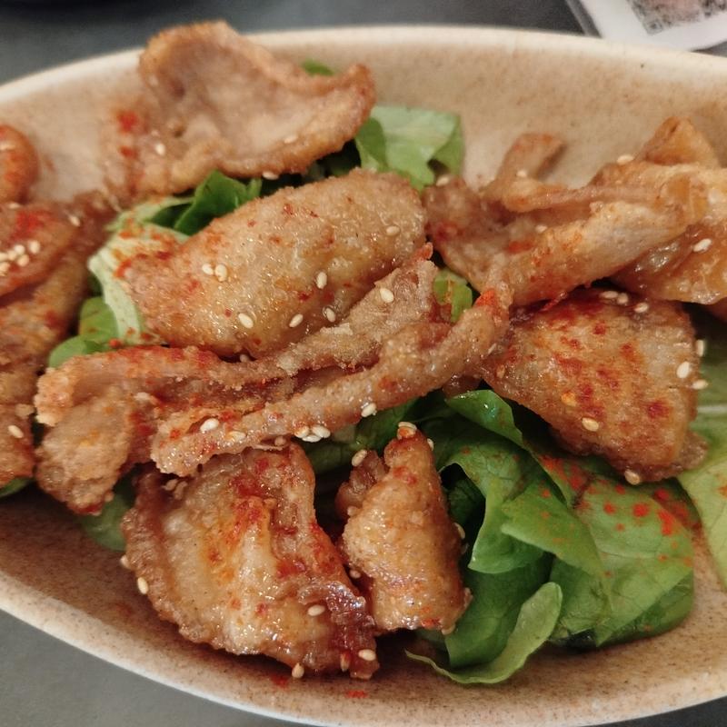 鶏皮のスパイシー揚げ(大衆立ち飲み酒場 丸の内 おお島)