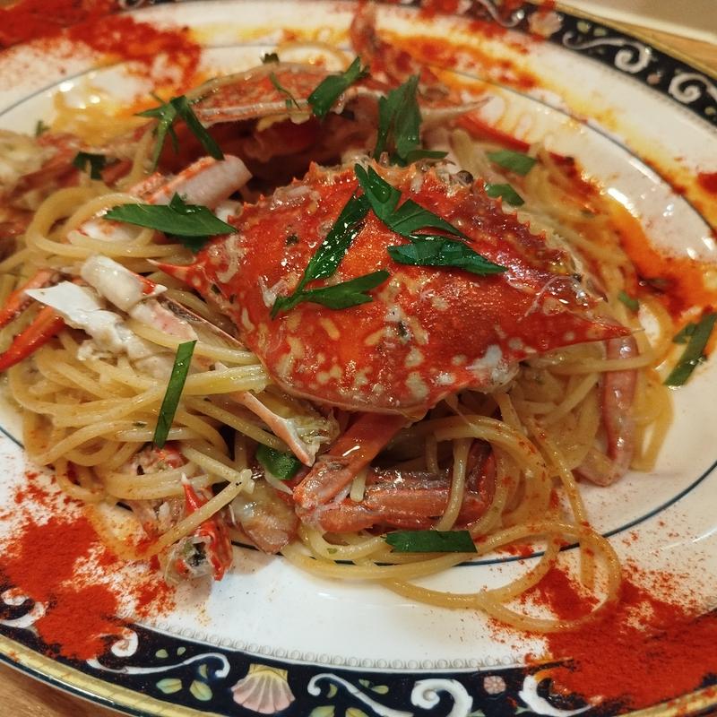 蟹のペペロンチーノ(クラフトパスタトリノ)