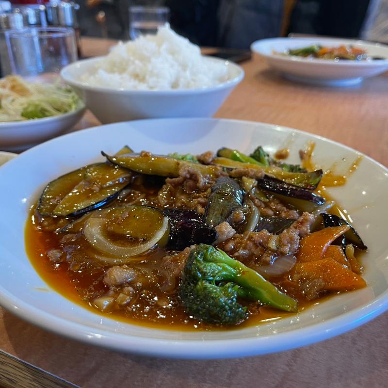麻婆ナス定食　大盛り(中華まるしん 西新宿店)