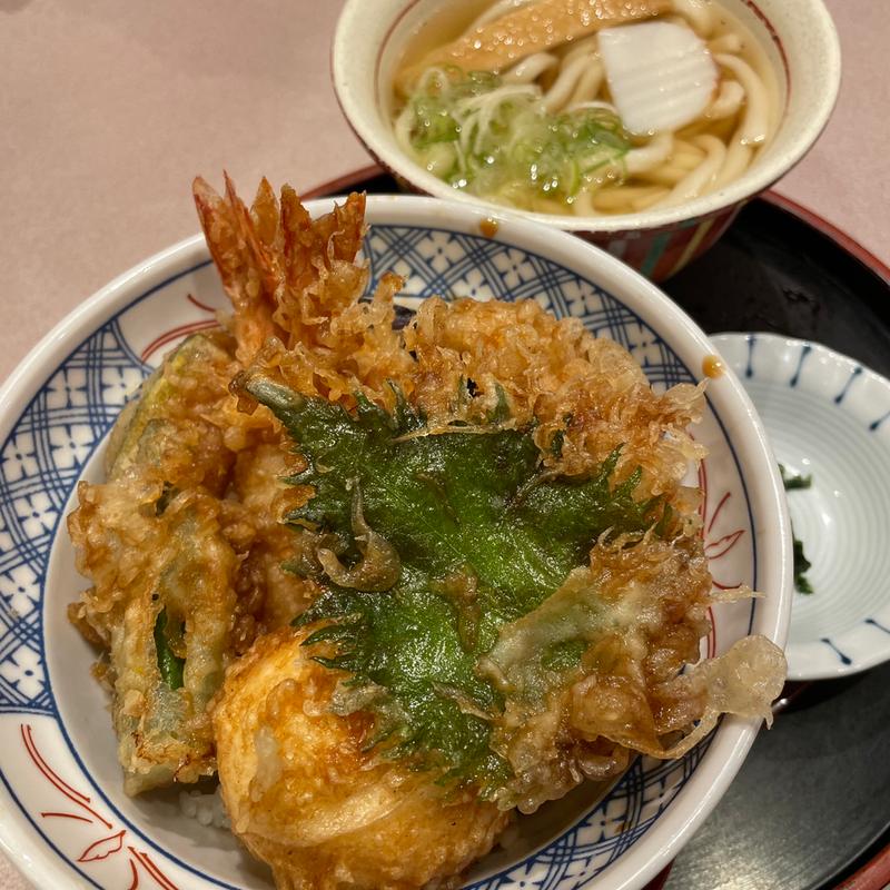 海老と野菜の天丼 麺セット(和食麺処かかし イオンモール宇城店 )