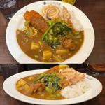 チキンと春の彩りカレー➕天然国産鮭フライ➕トッピング・ハーフイカ