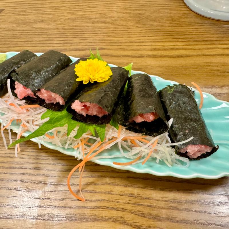 マグロ中落ち巻き(串焼き 与兵)