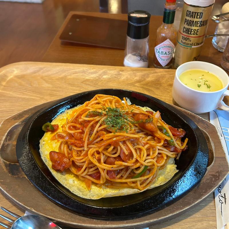 鉄板ナポリタンセット(珈琲屋かれんと)