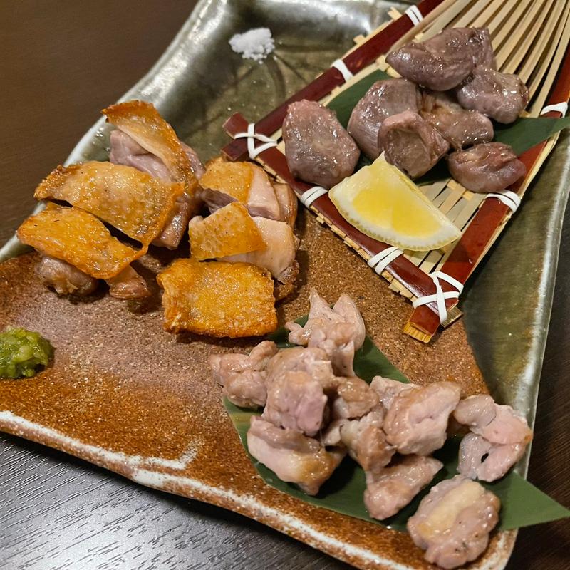 純系名古屋コーチン　炙り焼き3種盛り合わせ(樞(くるる) 名駅店)