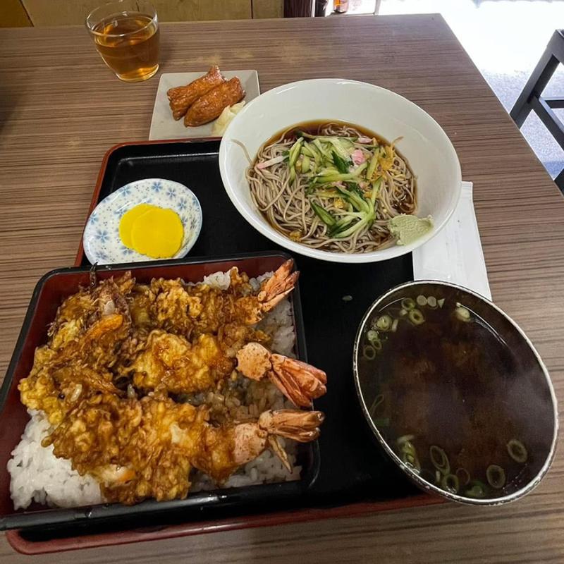 上天丼 冷やしたぬきそば(いねのや)