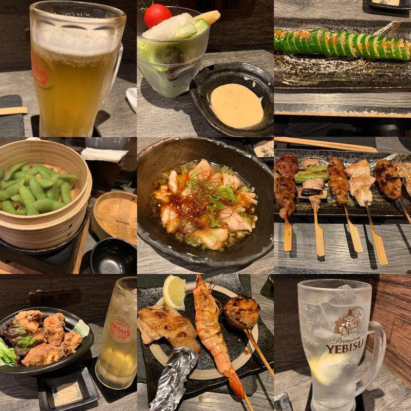 焼鳥盛り合わせほか(馳走別邸 那覇前島)