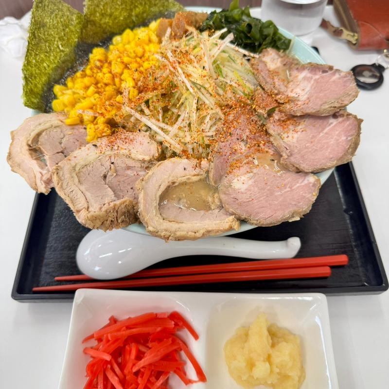 塩ネギチャーシュー中盛り＋コーン＋BV7(ラーメンショップ 北川辺店)