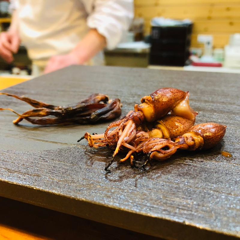 兵庫産ホタルイカの干物と燻製_まぁさ膳(鮨まぁさ)