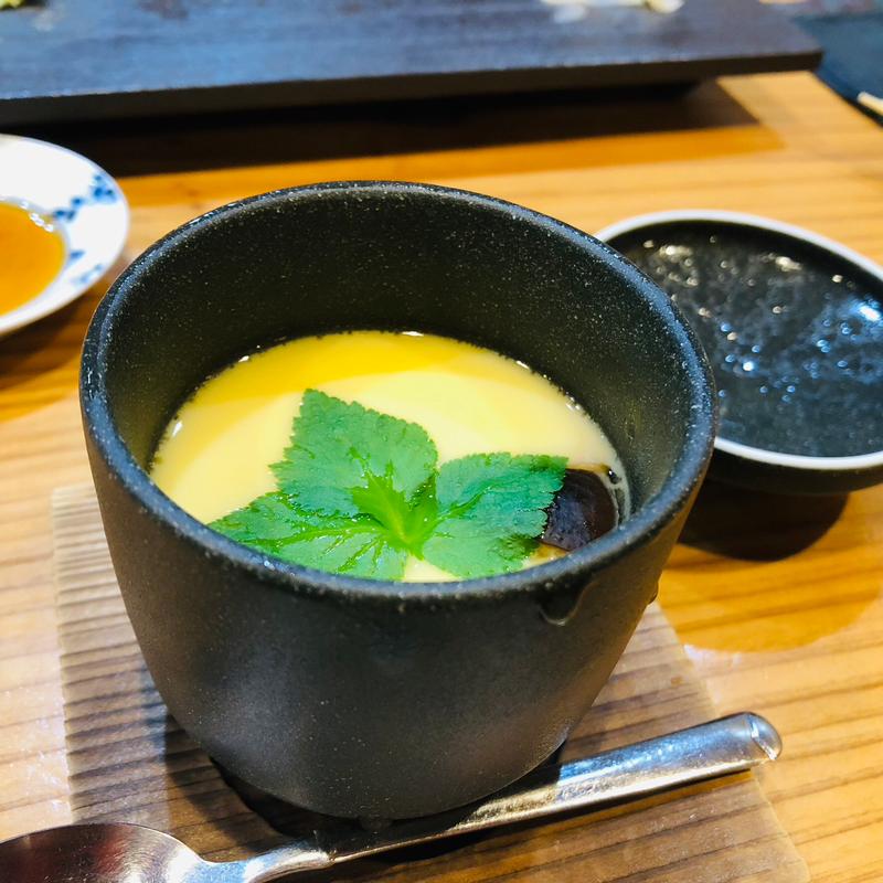 海老と椎茸の茶碗蒸し(鮨まぁさ)