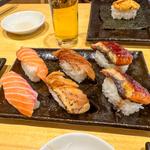 サーモン握り・あなご握り・うなぎ握り(名古屋 かに銀 名駅店)