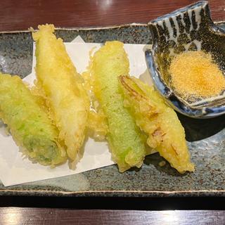 日本酒ト天ぷら　仙台曲がりネギ(三枡三蔵 )