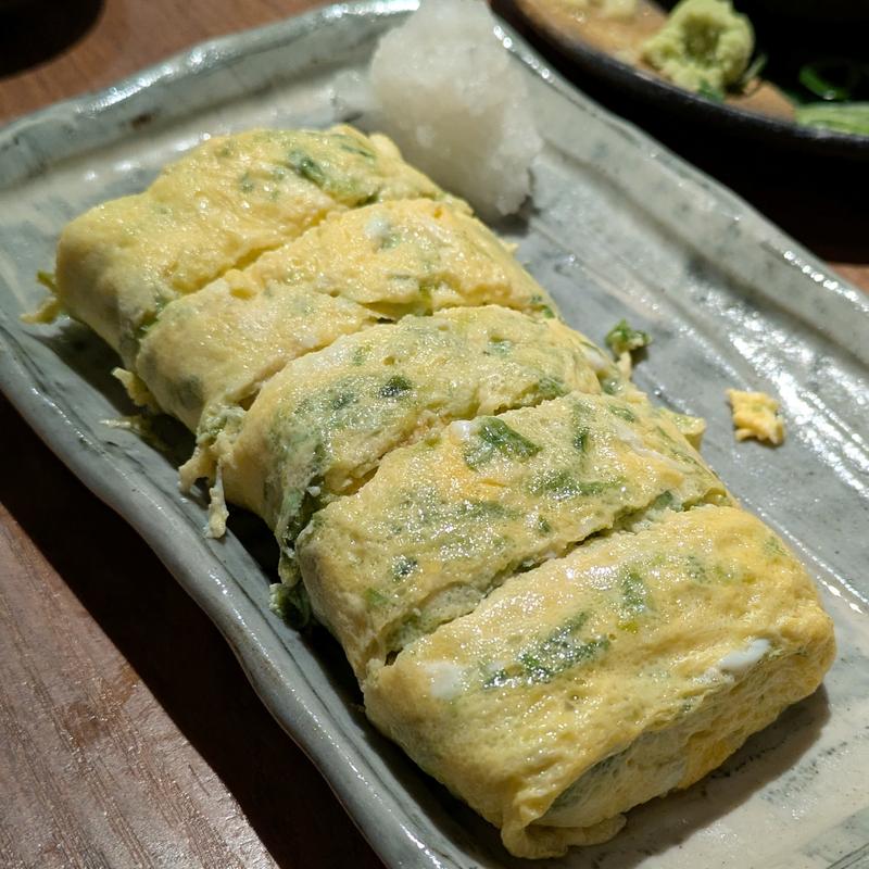 浜名湖産青のり玉子焼き(炭火串焼と旬鮮料理の店 備長炭焼 遠州葵家)