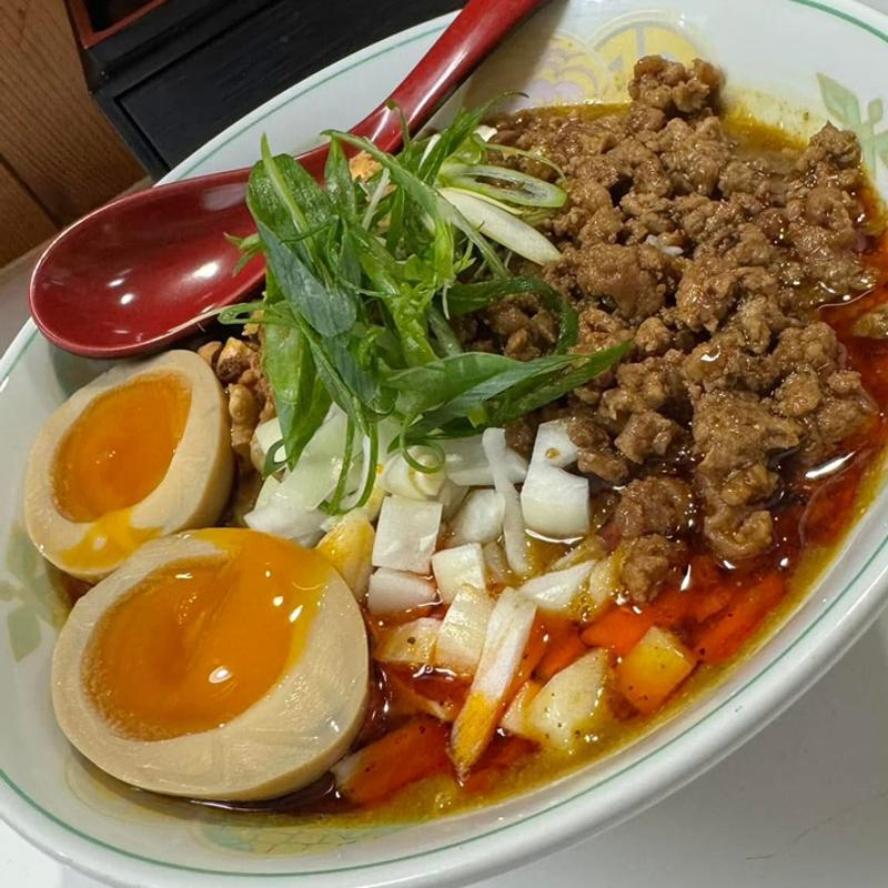 だしカレー坦々まぜそば 味玉(まぜそば専門店ひよこ)