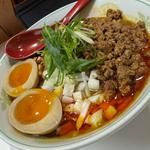だしカレー坦々まぜそば 味玉