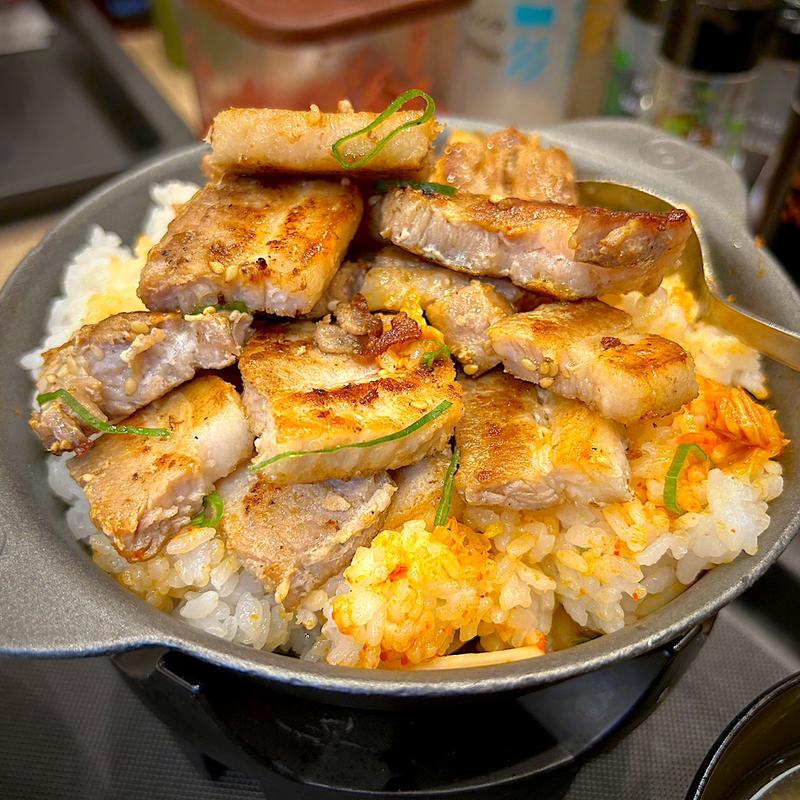 サムギョプサル風極厚豚バラ焼肉定食(松屋マイカリー食堂 tekute長町店)