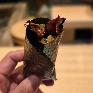 ・ホタルイカなめろうご飯手巻き(炭の音 あすと)