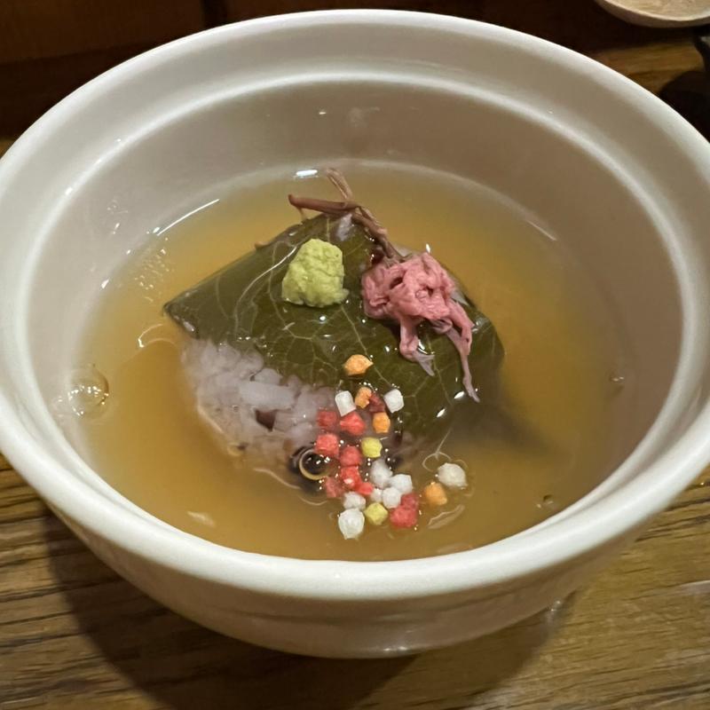 桜餅風あんかけだんご(よもぎ)