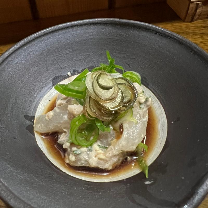 カワハギの肝和え(よもぎ)