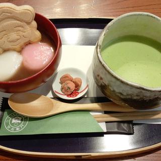 出雲ぜんざい抹茶セット(くつろぎ和かふぇ 甘右衛門)