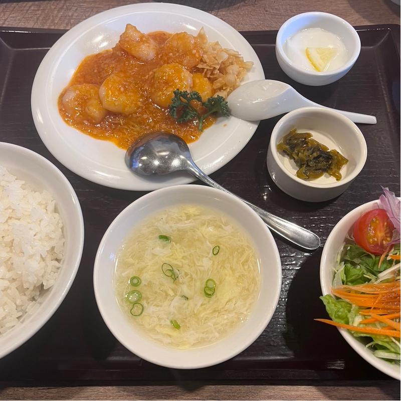 エビチリ定食(桃鮮 酒家(しゅか))