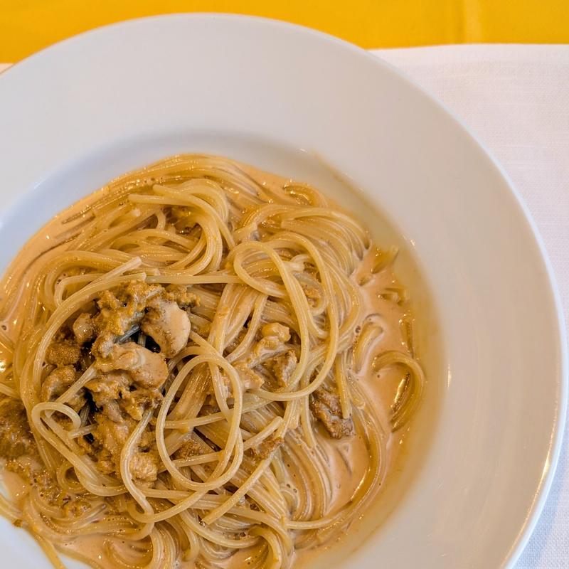ウニのクリームパスタ(トラットリア・コッレ 人形町)