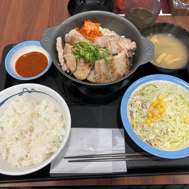 サムギョプサル風極厚豚バラ焼肉定食(松屋 川口駅前店 )