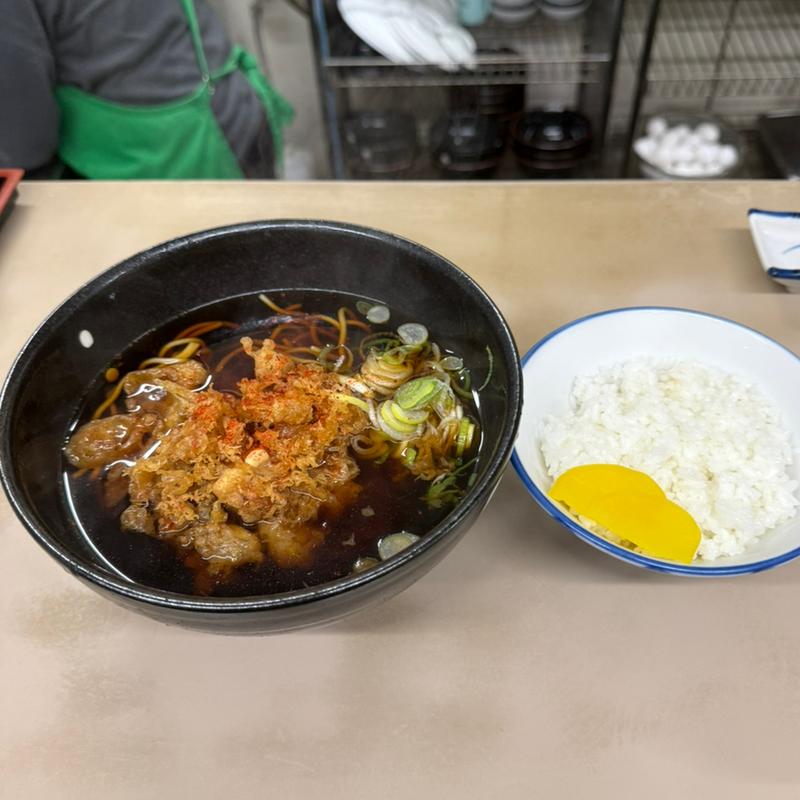 ゲソ天そば　半ライス(山田屋 )