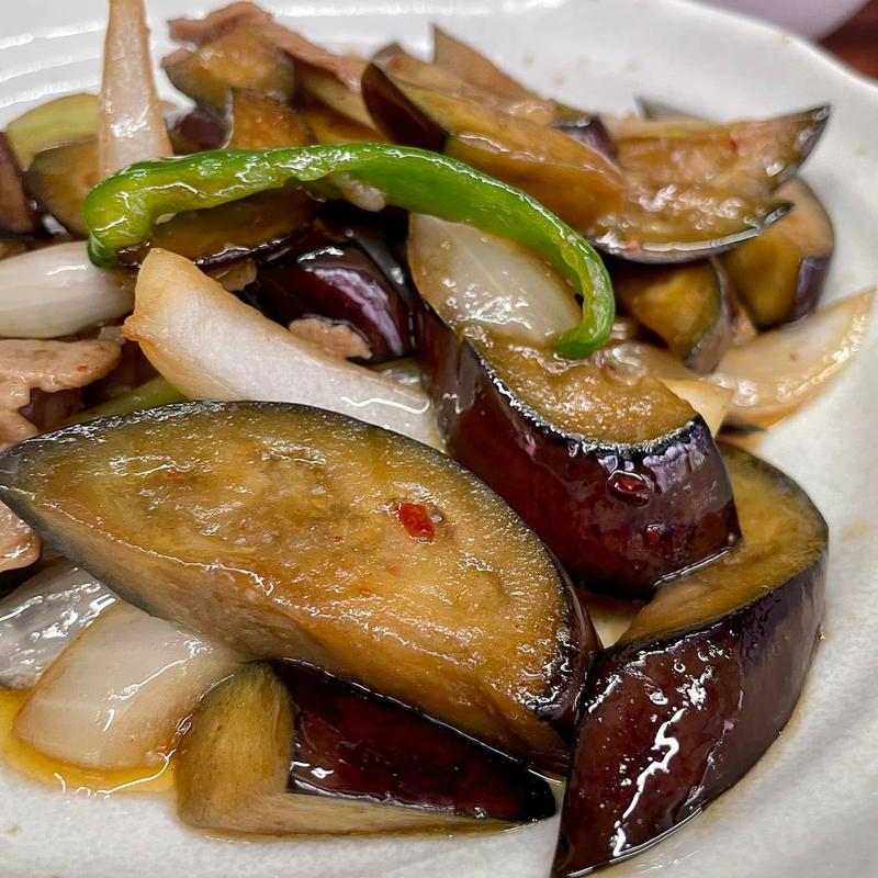 肉茄子炒め定食(中華料理 万味)