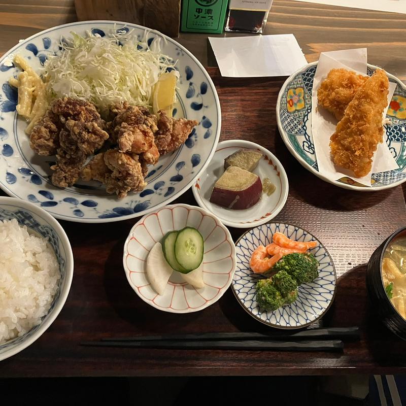 手羽とろ唐揚げ　(おかず2品ランチ)(炉ばた」。)