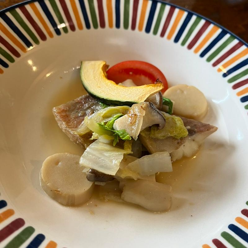 ランチコース メバルと旬野菜のスープ煮(キットチェント)