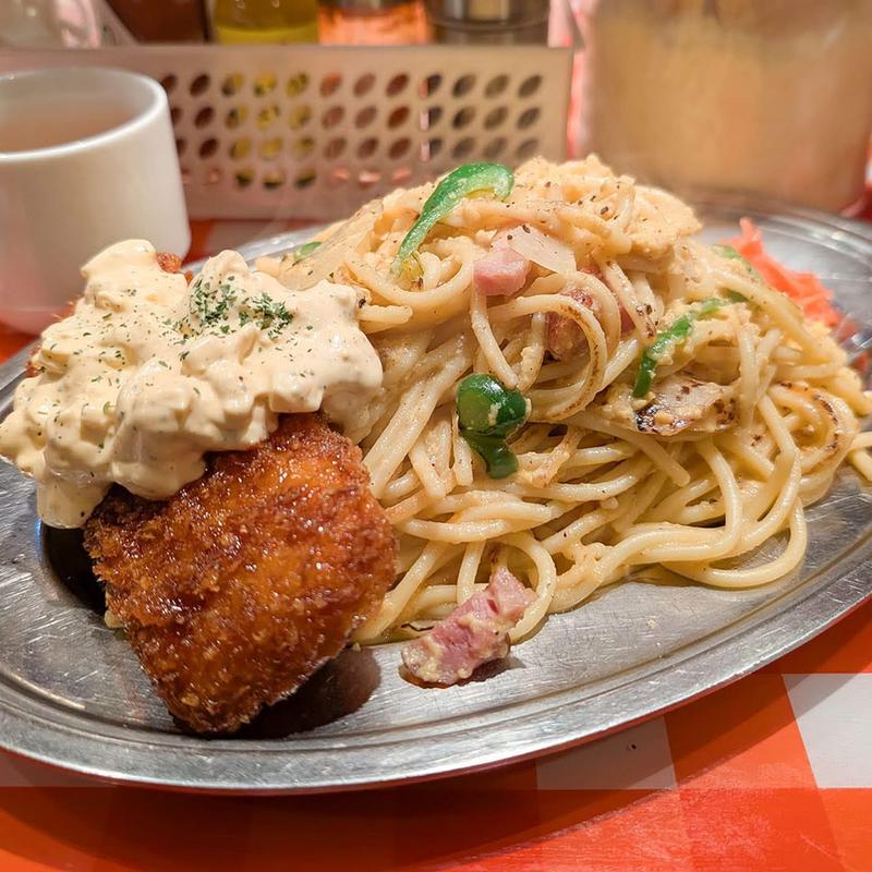 白ナポ 海老テリたま(スパゲッティーのパンチョ 吉祥寺店)