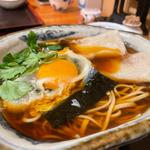 揚げ餅月見蕎麦