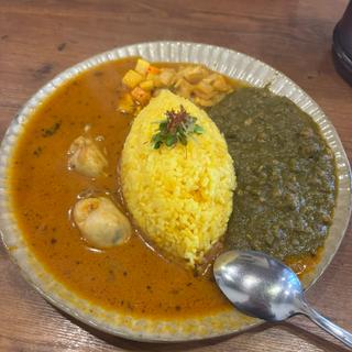 2種あいがけ(スパイス食堂 ニッキ)