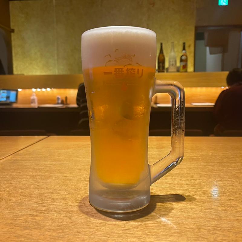 生ビール（中ジョッキ）(両国湯屋江戸遊 お食事処北斎)