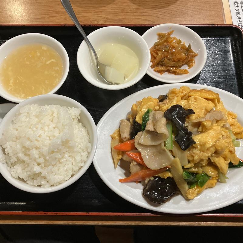 玉子とキクラゲ炒め定食(中国料理 北京飯店)
