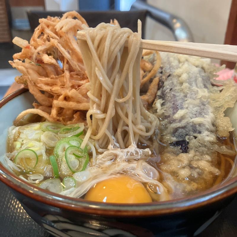 天玉そば+茄子天(そば うどん 元長 百合ヶ丘店)