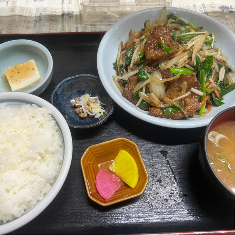 レバニラ炒め定食(大衆食堂 みどりや商店 )