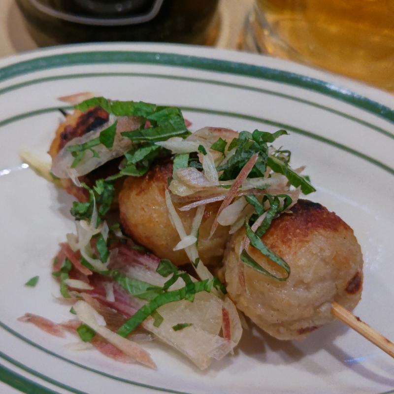 みょうがと大葉の塩つくね(チャコールスタンド野毛)