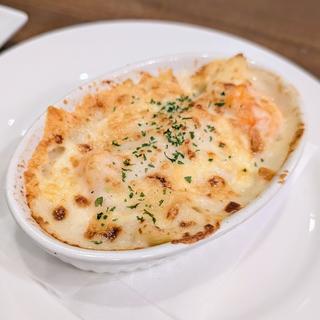 ちいさな海老のペンネグラタン