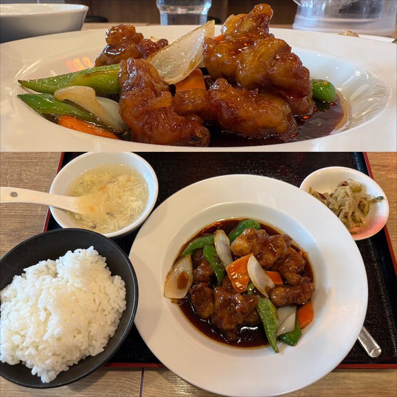 黒酢スブタセット(大衆餃子飯店 楊家苑)