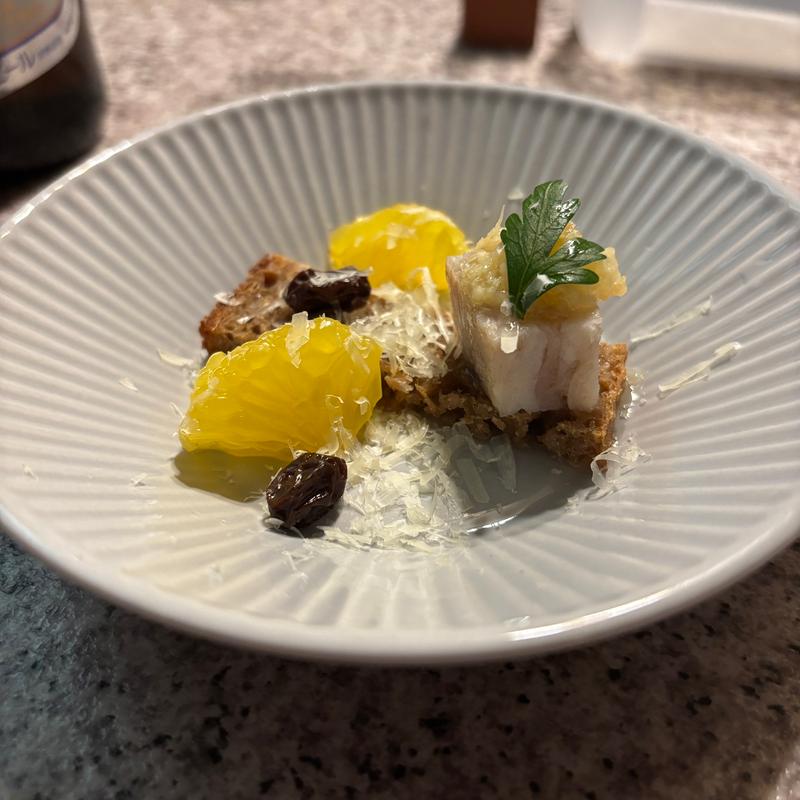 ロブロとカスベ　はっさくとレーズン(ビストロ ボナ)