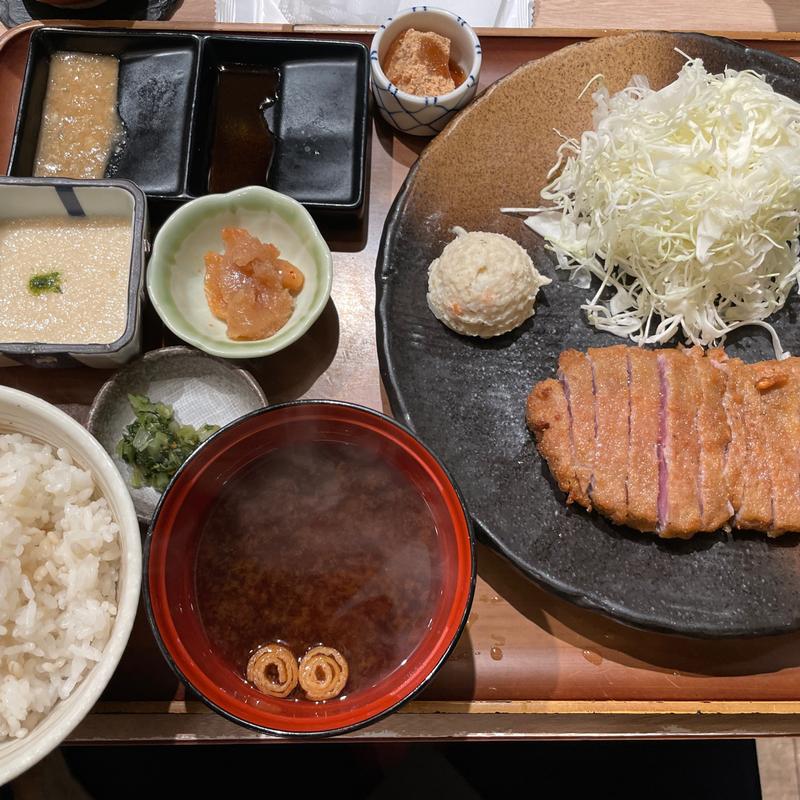 牛かつ130g 麦飯 明太子とろろ定食(牛かつ もと村 横浜ジョイナス店)