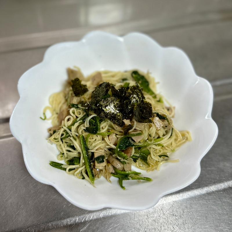 ほうれん草としらすのそうめんチャンプルー(ベルクス 東墨田店)