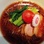 鴨芳醇そば　昆布〆卵黄入り