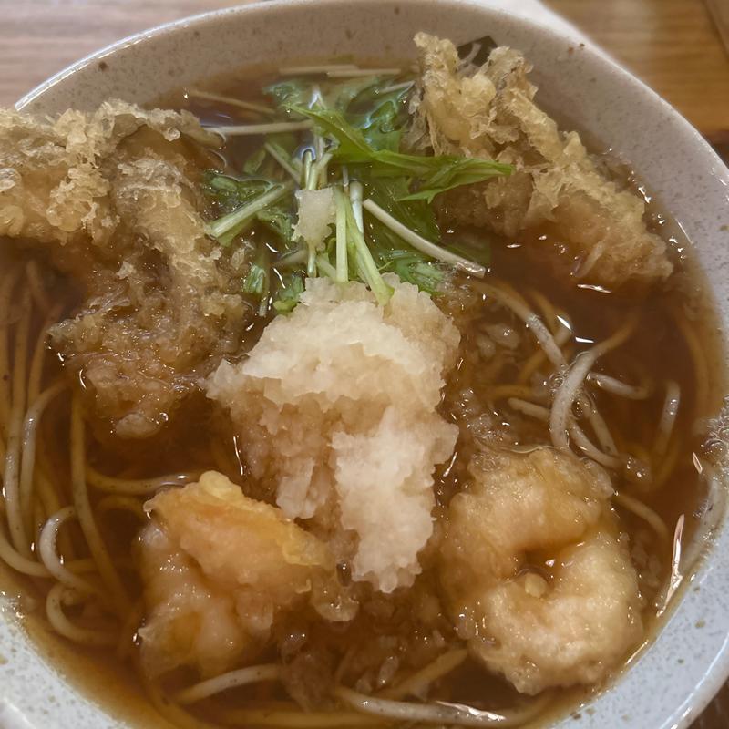 海老舞茸そば(そばとお酒 八雲 地下街オーロラタウン店)