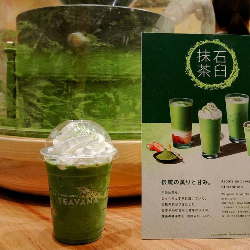 石臼抹茶フラペチーノ(スターバックス ティバーナストア 銀座マロニエ通り)
